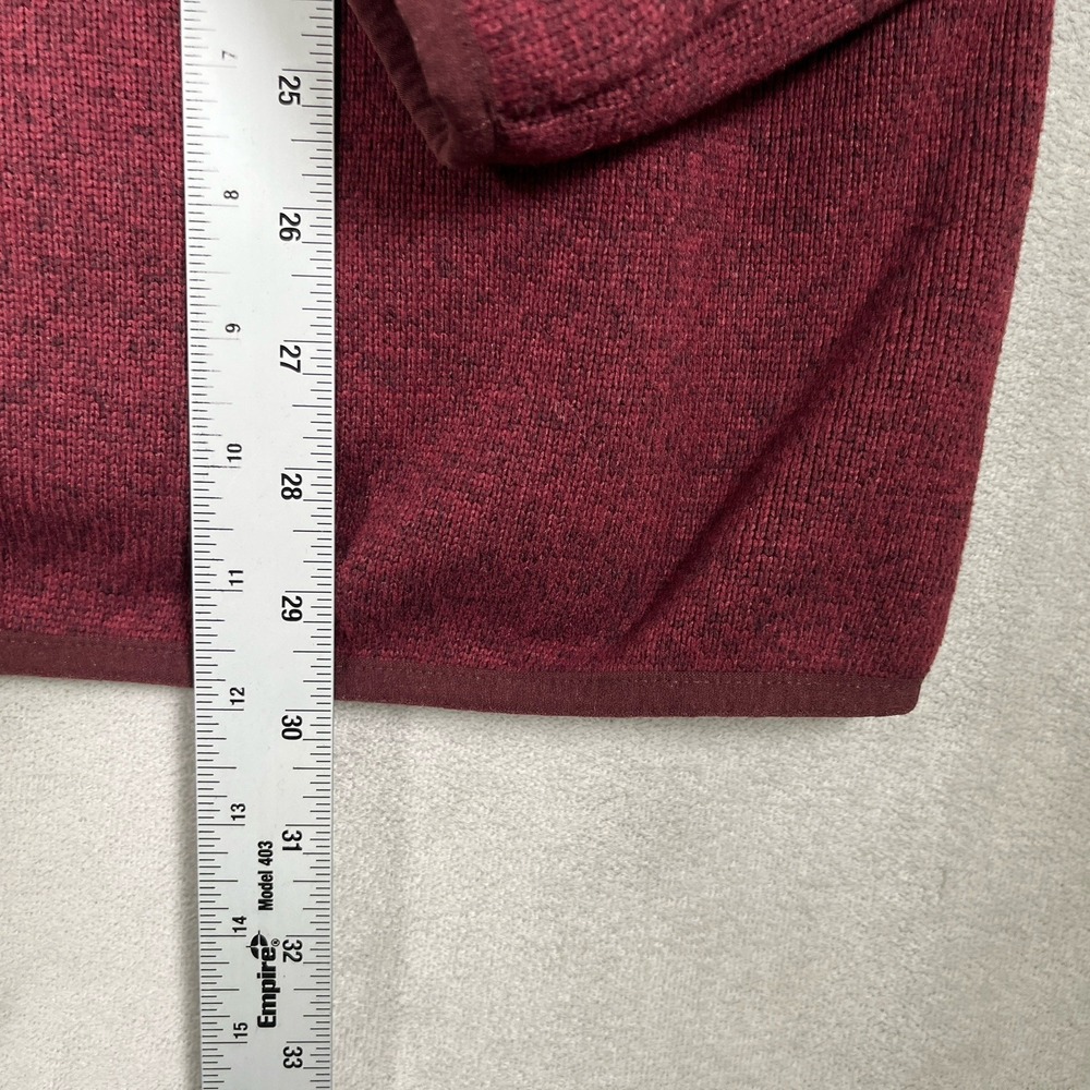 LL Bean Burgundy Red 1/4 Snap Katahdin Fleece Pullover Men XL-Tall Pockets-EUC - Picture 7 of 9